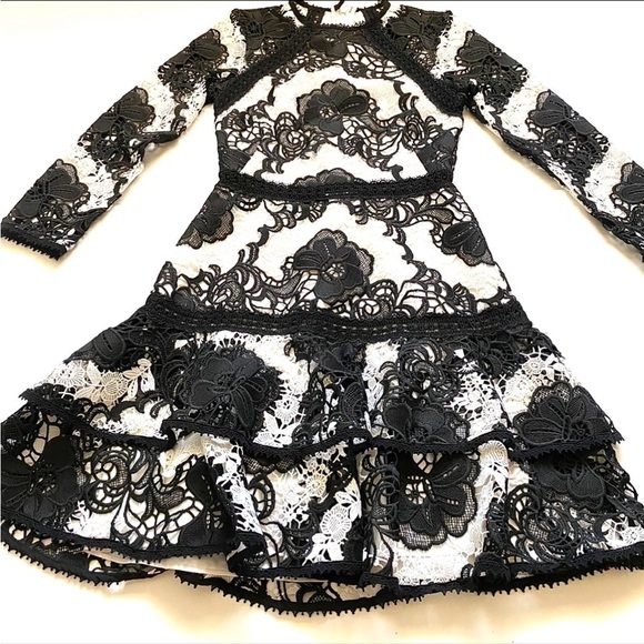 Alexis sheena lace mini black and white Macrame dress size XS - Picture 10 of 10